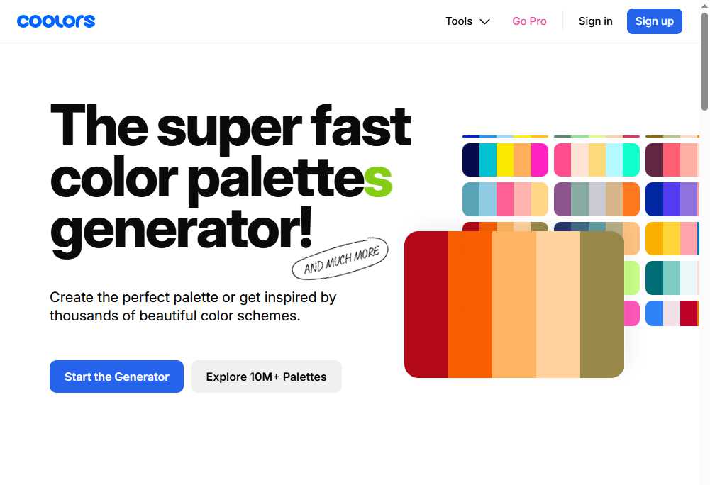 Coolors 网站截图