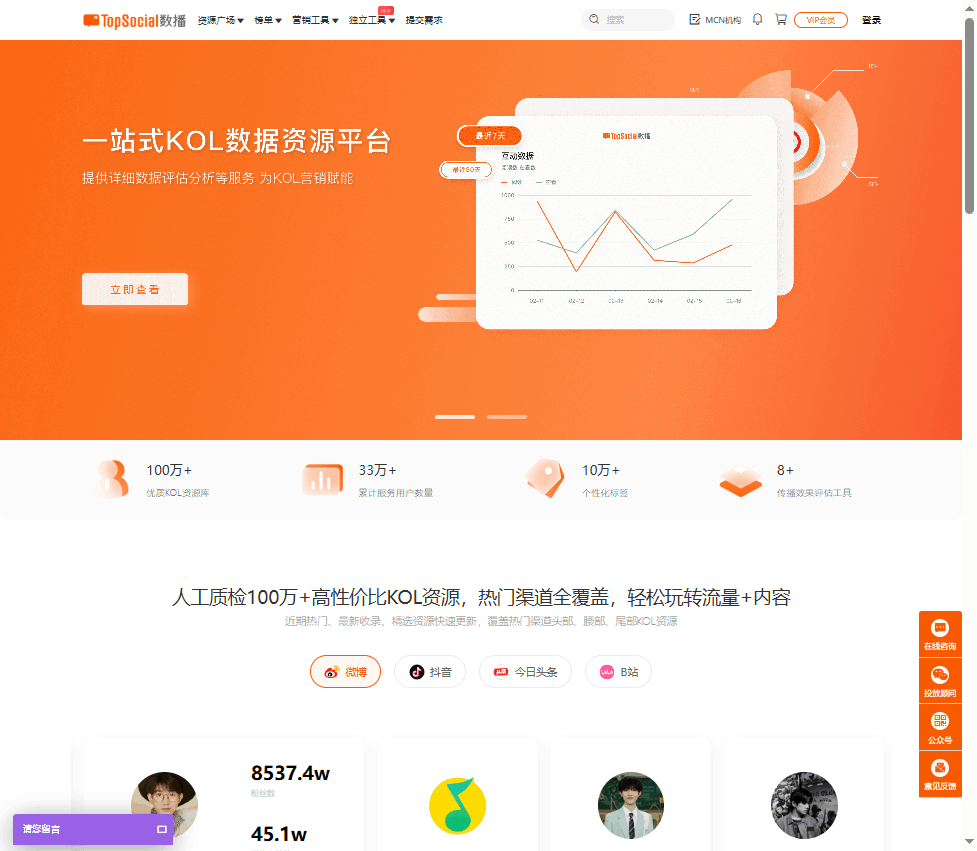 TopSocial 网站截图