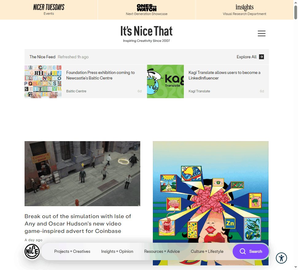 Itsnicethat 网站截图