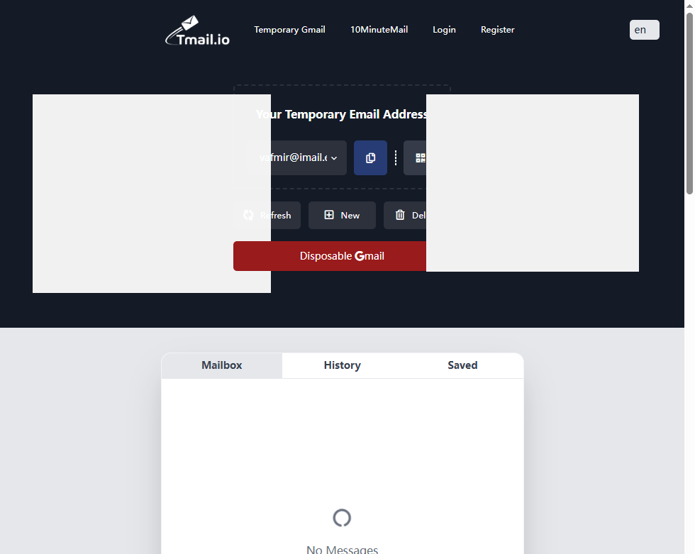 Tmail.io 网站截图