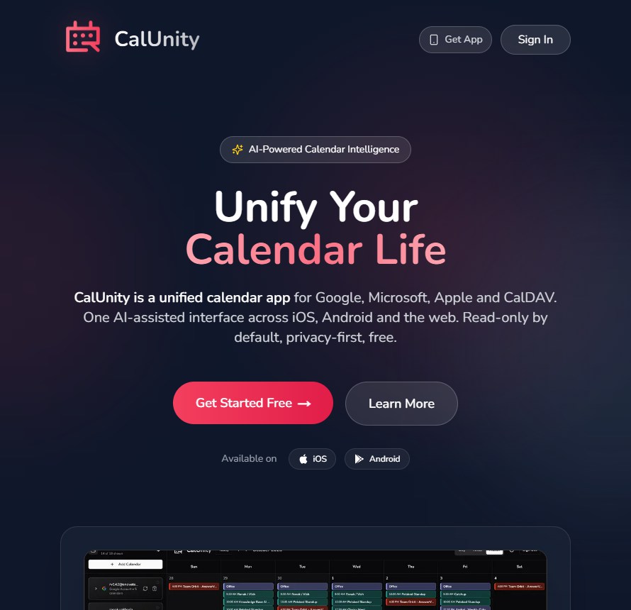 CalUnity 网站截图